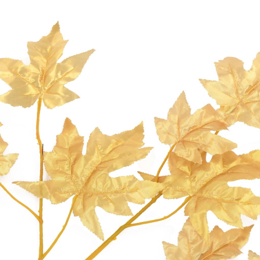 Artificial Leaves Maple 10 pcs Gold 75 cm